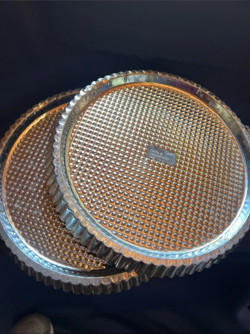 PAMPERED CHEF STAINLESS STEEL FLAN PANS